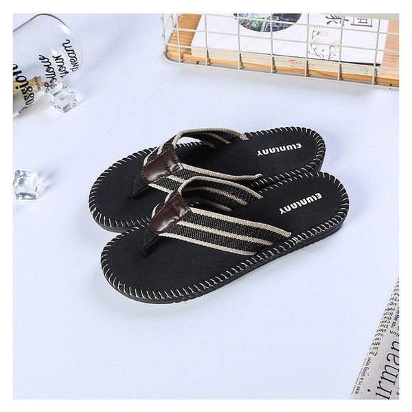 Мъжки чехли през пръсти в черен и кафяв цвят