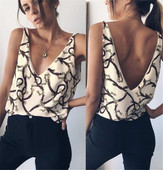 Модерен дамски потник с дълбоко деколте и десен