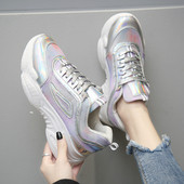 Adidasi casual dama cu talpa aspra in roz si gri