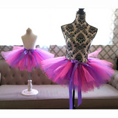 Цветна детска пола от тюл с панделка