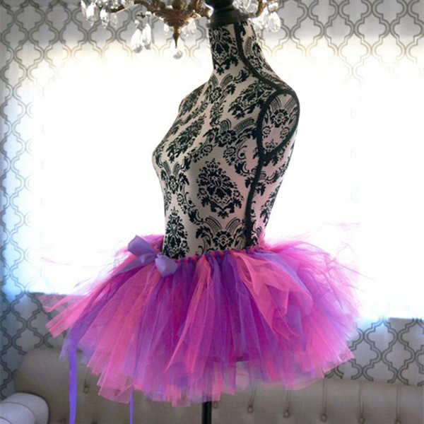 Цветна детска пола от тюл с панделка 