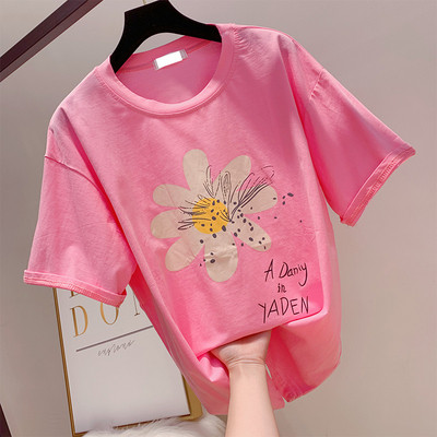 Дамска тениска с апликация в  няколко цвята