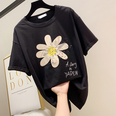 Дамска тениска с апликация в  няколко цвята