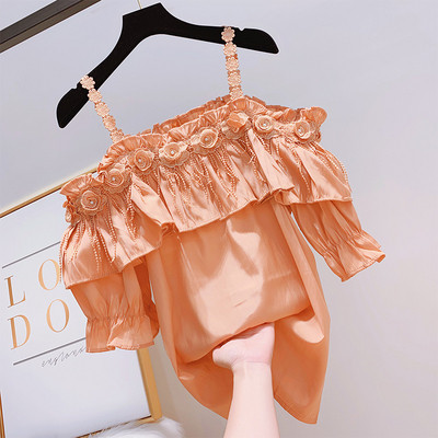 Дамска модерна блуза с 3D елемент в няколко цвята