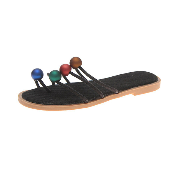 Ежедневни дамски чехли с цветни топчета в два цвята