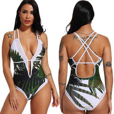 Цял бански костюм с V-образно деколте в няколко цвята