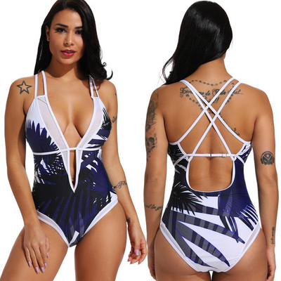 Цял бански костюм с V-образно деколте в няколко цвята