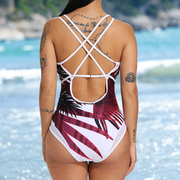 Цял бански костюм с V-образно деколте в няколко цвята