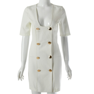 Дамска стилна рокля с двуредно закопчаване