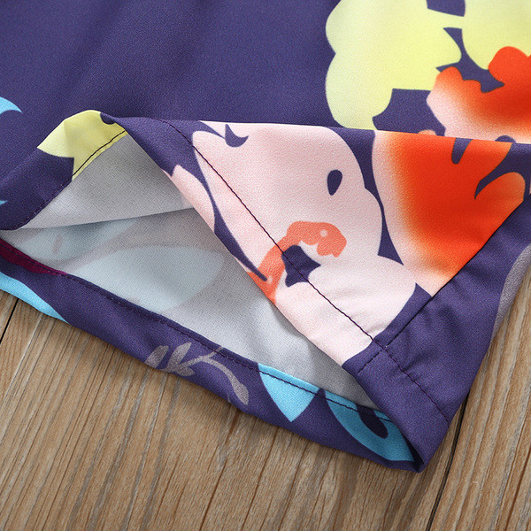 Цветна детска рокля с панделка на гърба