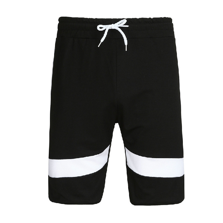 Мъжки бански с връзки в черен и бял цвят 