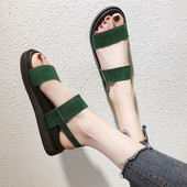 Модерни дамски сандали от еко кожа с равна подметка