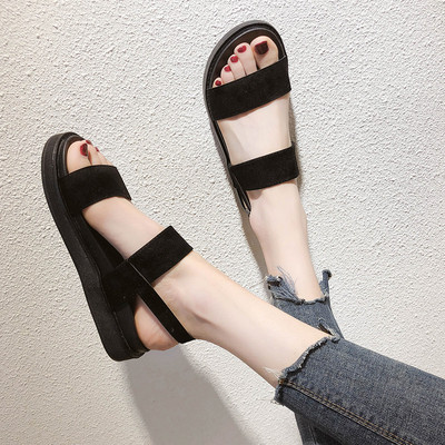 Модерни дамски сандали от еко кожа с равна подметка