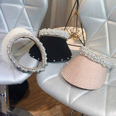 Стилна дамска козирка в перли в няколко цвята