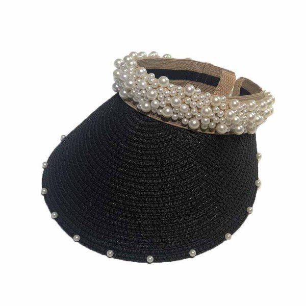 Стилна дамска козирка в перли в няколко цвята