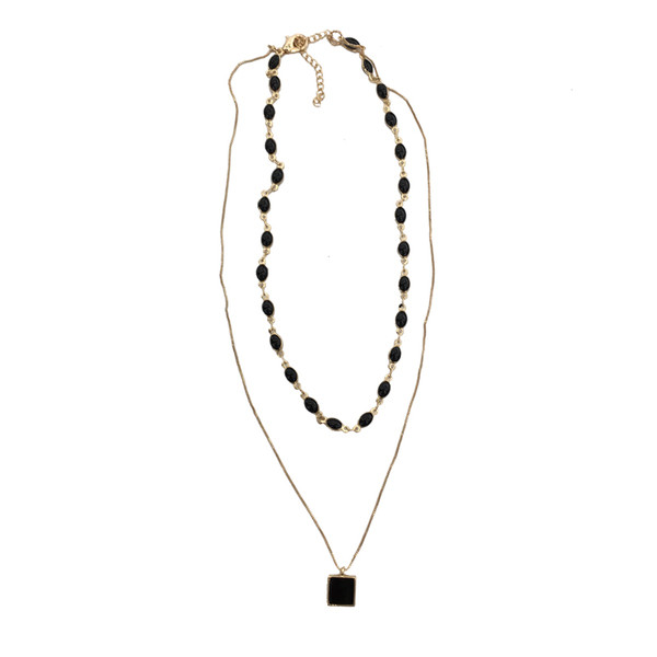 Дамско модерно колие в златист цвят с мъниста