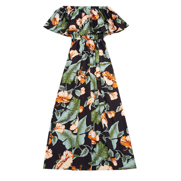 Лятна дамска дълга рокля с флорални мотиви в няколко цвята