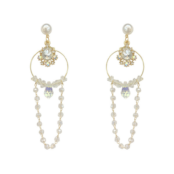 Дамски стилни обеци с камъни и мъниста