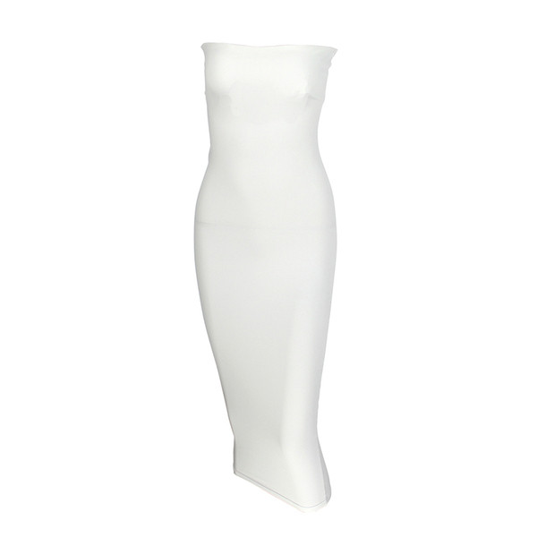 Модерна дамска рокля без презрамки в няколко цвята втален модел