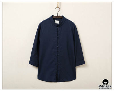 Мъжка модерна риза с копчета и 3/4 ръкав в няколко цвята