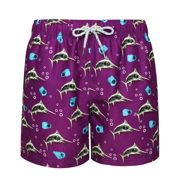 Модерни мъжки бански с връзки и цветен десен 