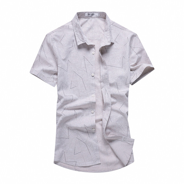 Стилна мъжка риза с къс ръкав и копчета-три цвята