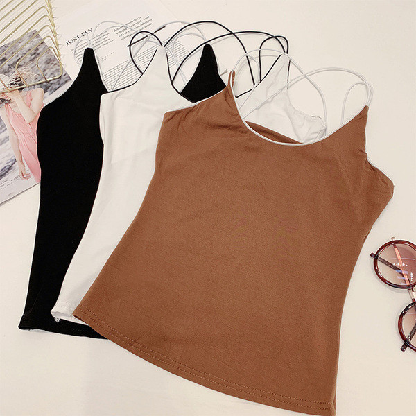 Maieu de damă cu bretele subțiri în trei culori