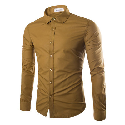 Cămașă modernă pentru bărbați cu guler clasic și mâneci lungi în mai multe culori
