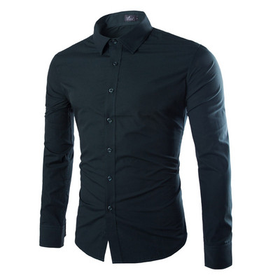 Cămașă modernă pentru bărbați cu guler clasic și mâneci lungi în mai multe culori