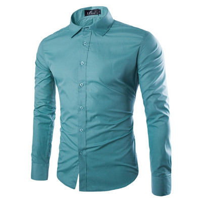 Cămașă modernă pentru bărbați cu guler clasic și mâneci lungi în mai multe culori