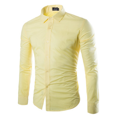 Cămașă modernă pentru bărbați cu guler clasic și mâneci lungi în mai multe culori