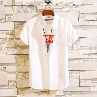 Cămașă de bărbați actuală în cinci culori cu buzunar și nasturi