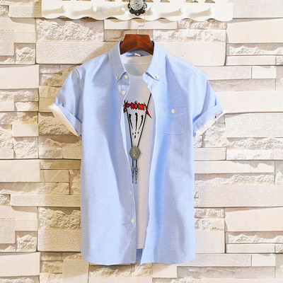 Cămașă de bărbați actuală în cinci culori cu buzunar și nasturi