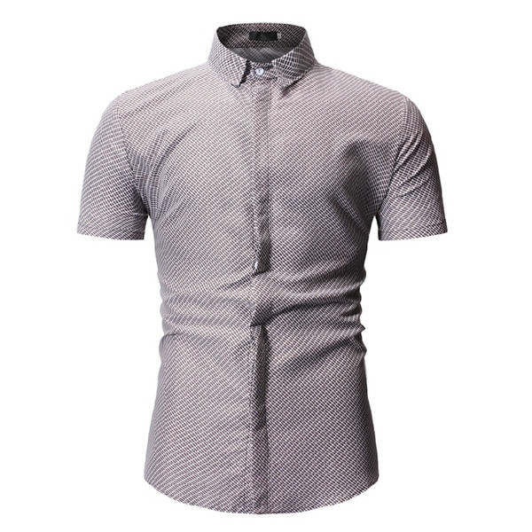 Модерна мъжка  риза с къс ръкав в няколко цвята