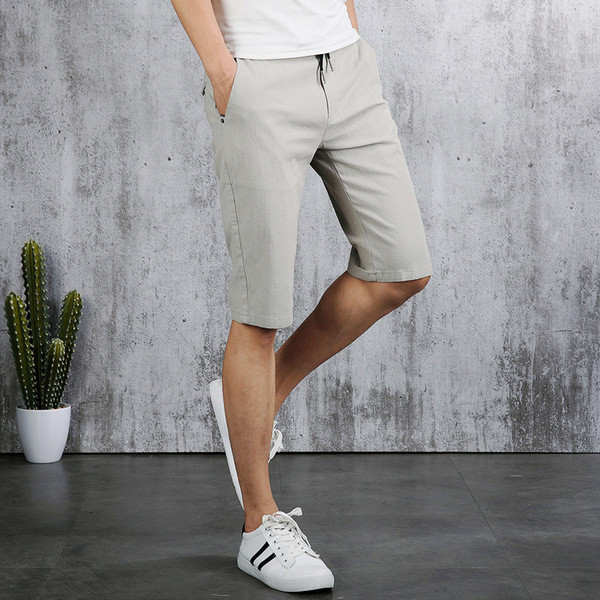 Pantaloni casual barbati 3/4 cu buzunar in patru culori