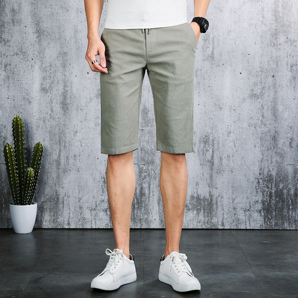 Pantaloni casual barbati 3/4 cu buzunar in patru culori