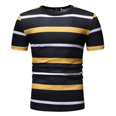 Tricou modern pentru bărbați cu dungi în două culori