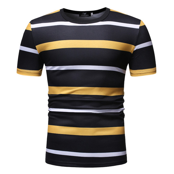 Tricou modern pentru bărbați cu dungi în două culori