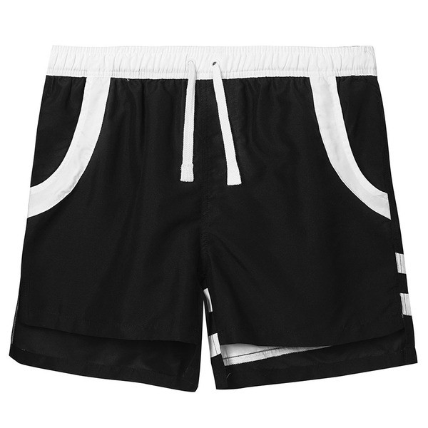 Мъжки бански с връзки и джоб в черен и син цвят