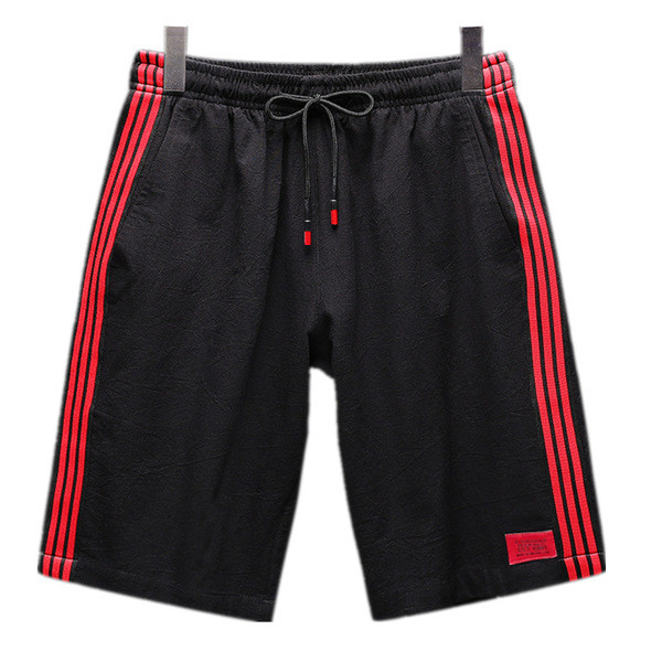 Pantaloni scurți moderni pentru bărbați cu margini și cravate în negru