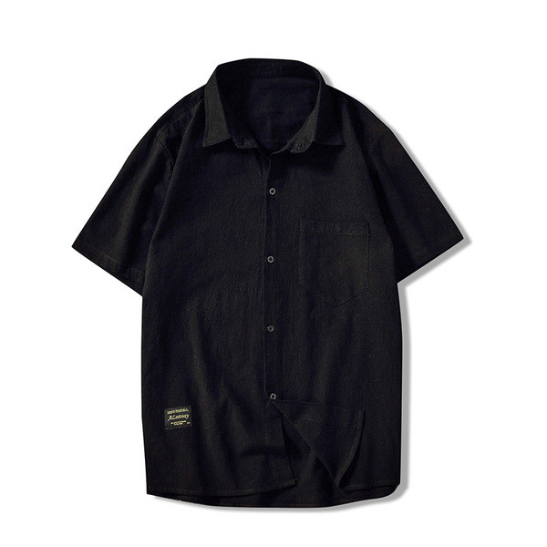 Cămașă modernă pentru bărbați în trei culori cu buzunar și nasturi