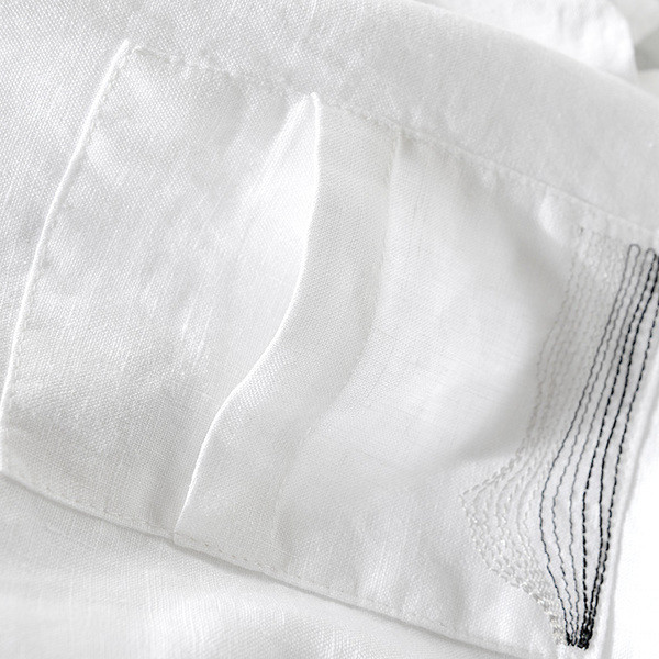 Tricou barbatesc cu buzunar si maneci scurte model uni alb