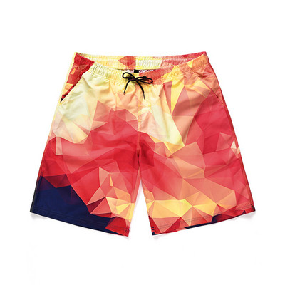 Pantaloni scurți de baie pentru bărbați cu culoare irizată cu cravate