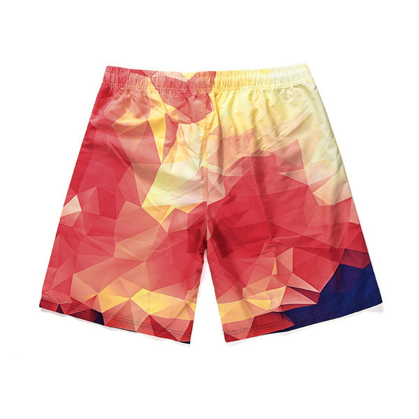 Pantaloni scurți de baie pentru bărbați cu culoare irizată cu cravate