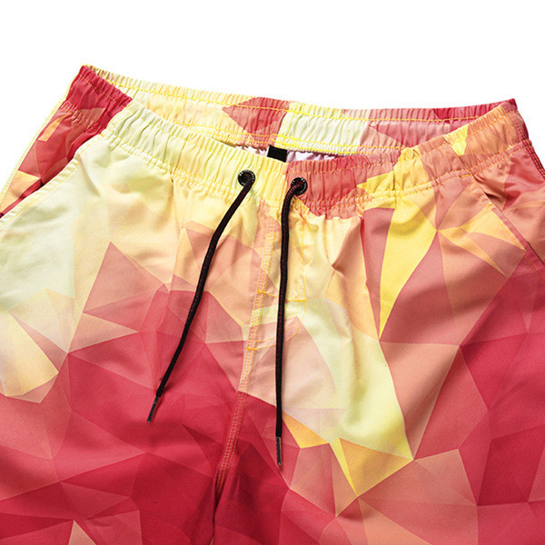 Pantaloni scurți de baie pentru bărbați cu culoare irizată cu cravate