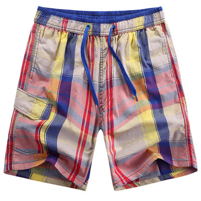 Pantaloni scurți moderni pentru bărbați în carouri cu cravate în patru culori