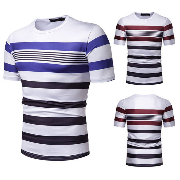 Tricou casual bărbătesc cu dungi în două culori