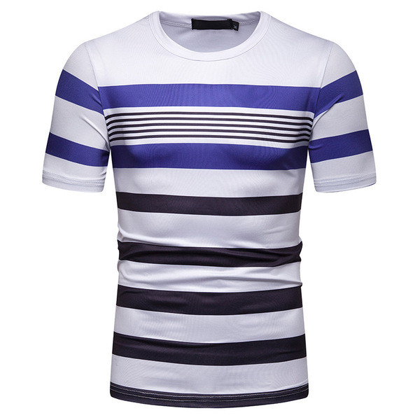 Tricou casual bărbătesc cu dungi în două culori