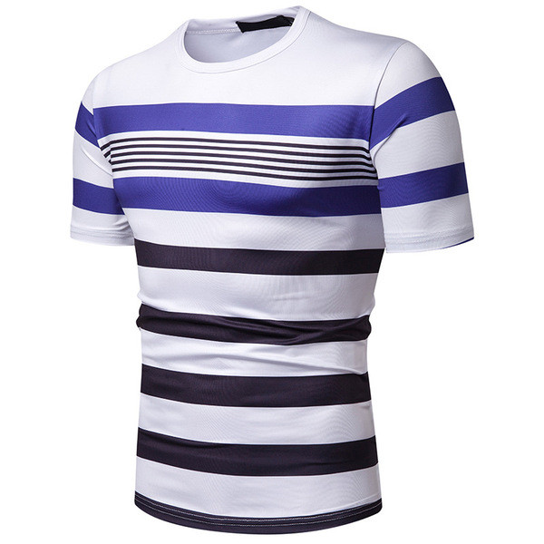 Tricou casual bărbătesc cu dungi în două culori