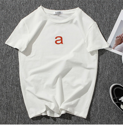 Tricou pentru bărbați actual în trei culori cu decolteu O și aplicație